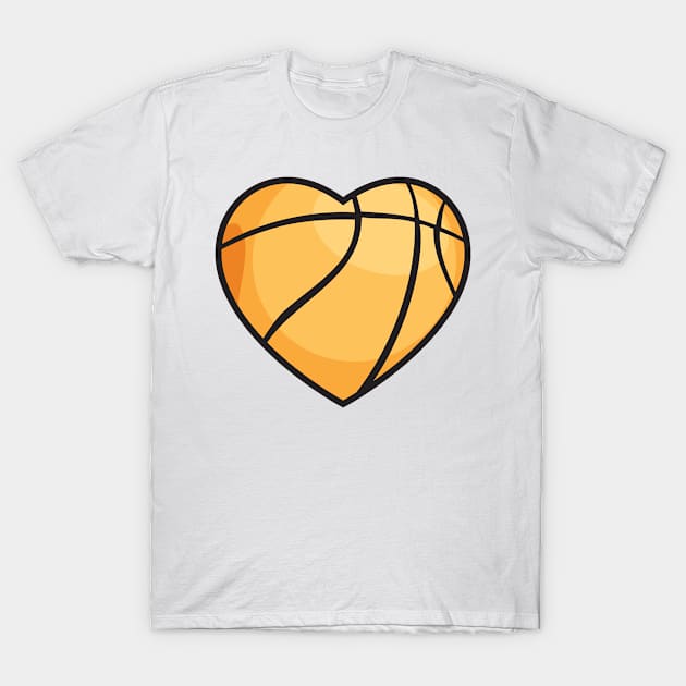 Basketball Love Heart T-Shirt by Rayrock76